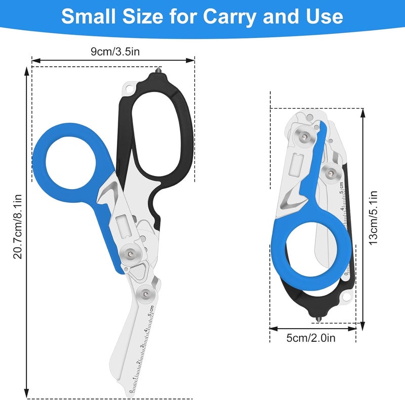 Lemasa 6in1 trauma shears - emergency responders, outdoor emergencies scissor, medical staff, and outdoor camping scissors, ttrauma scissors (blue-black) - Image 2